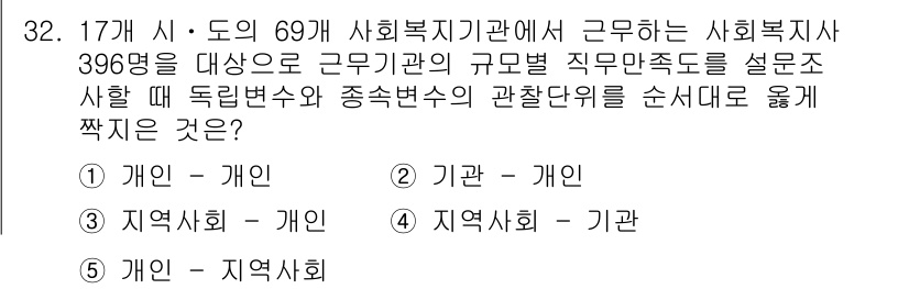 사회복지사_1급(1교시)(구) 2022년 32번 - 정답은 1. 개인 - 개인입니다. 사회복지사의 역할은 주로 개인과 개인 ... 에 관한 핵심 기출문제