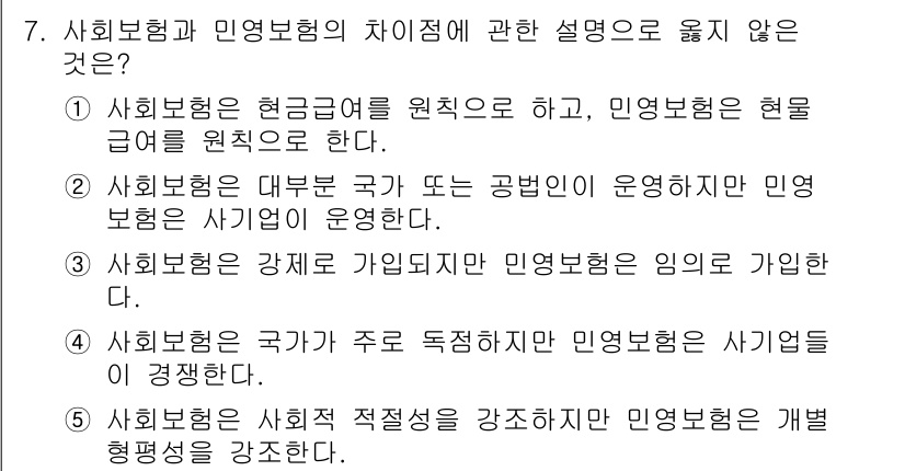 사회복지사_1급(3교시) 2022년 7번 - 해당 자격증의 핵심 개념을 묻는 객관식 문제