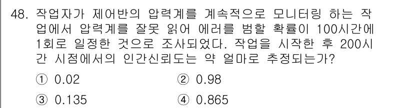 인간공학기사 2022년 48번 - 작업자가 제어반의 압력계를 지속적으로 모니터링 하는 과정에서 오류로 잘못... 에 관한 핵심 기출문제