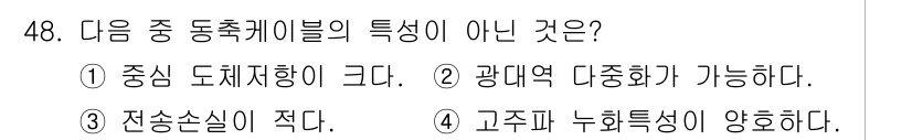 통신선로산업기사(통합편입) 2021년 48번 - 해당 자격증의 핵심 개념을 묻는 객관식 문제