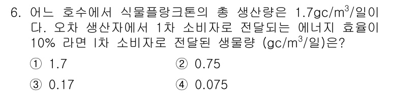 자연생태복원기사 2016년 6번 - 해당 자격증의 핵심 개념을 묻는 객관식 문제