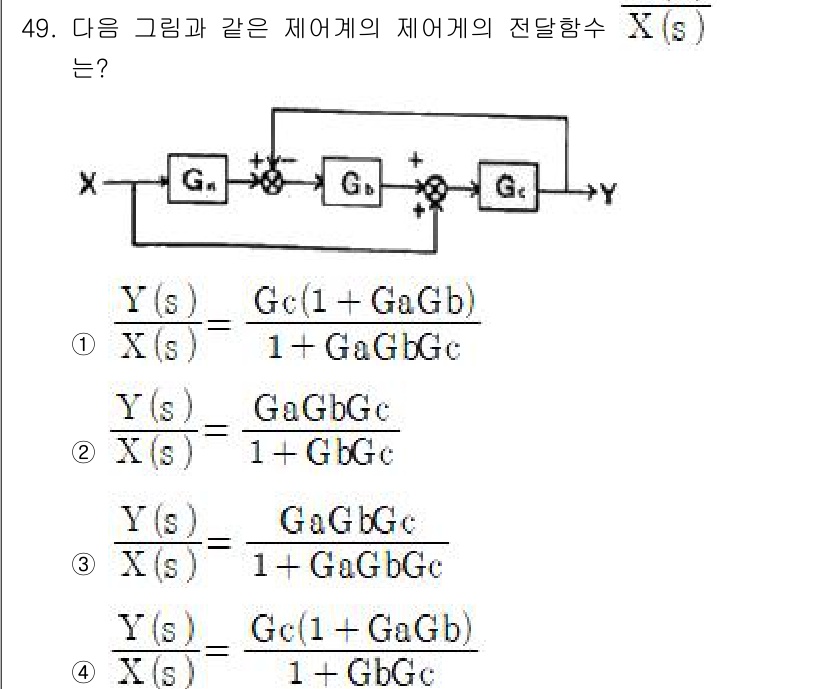 화공기사(구) 2019년 49번 - 주어진 회로는 피드백 구조를 가지고 있으며, G는 전달함수를 나타냅니다.... 에 관한 핵심 기출문제