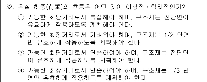 시설원예기사 2022년 32번 - 정답인 이유는 가능한 최소 길이의 구조재를 사용해야 하며, 이 경우 구조... 에 관한 핵심 기출문제