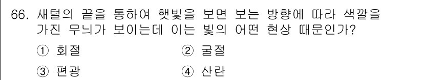 멀티미디어콘텐츠제작전문가(구) 2022년 66번 - 해당 자격증의 핵심 개념을 묻는 객관식 문제