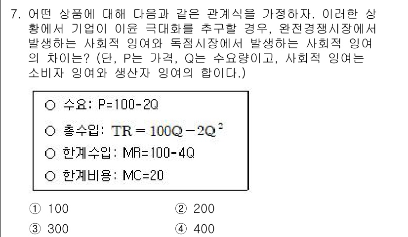 9급_국가직_공무원_경제학개론 2022년 7번 - 해설: 제시된 상황은 기업의 수익 극대화를 위해 공급과 수요의 관계를 고... 에 관한 핵심 기출문제