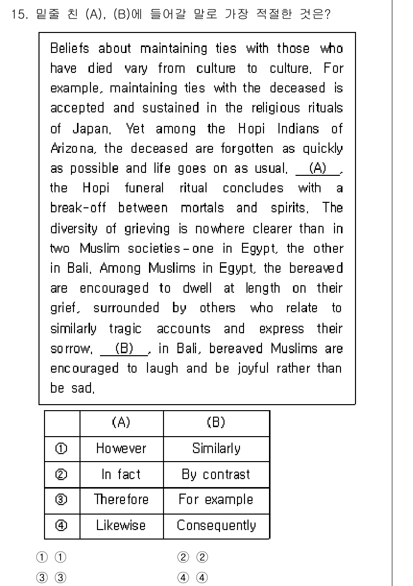 9급_국가직_공무원_영어 2022년 15번 - 정답은 2번 (B)입니다. 문맥상 "maintaining ties wit... 에 관한 핵심 기출문제