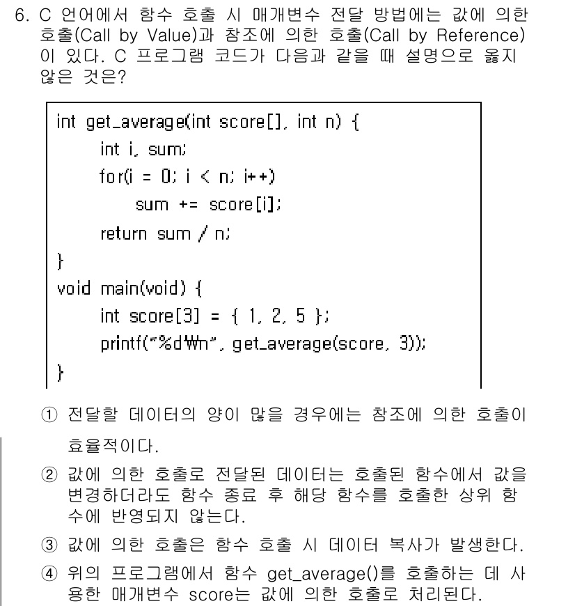 9급_국가직_공무원_컴퓨터일반 2022년 6번 - 4번이 정답인 이유는 다음과 같습니다. 

1. C 언어에서 `get_a... 에 관한 핵심 기출문제