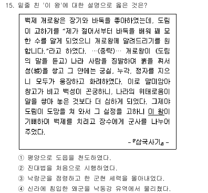 9급_국가직_공무원_한국사 2022년 15번 - 이 왕은 두 사람을 통해 정치적 안정과 국정 운영의 중요성을 강조하며, ... 에 관한 핵심 기출문제