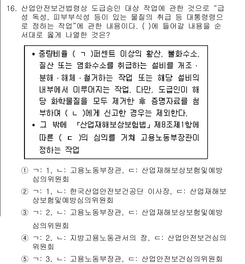 산업안전지도사 2022년 16번 - .  

이유: 산업안전보건법에 따른 사업장 점검은 안전관리자의 기본 의... 에 관한 핵심 기출문제