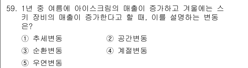 산업안전지도사 2022년 59번 - . 계절변동

계절변동은 특정 계절에 따라 수요나 매출이 변하는 현상으로... 에 관한 핵심 기출문제