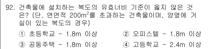 건축설비기사 2022년 92번 - 해당 자격증의 핵심 개념을 묻는 객관식 문제