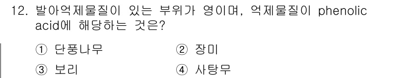 종자기사 2022년 12번 - . 보리  
해설: 보리는 주요한 곡물 중 하나로, 종자기사에서 다루는 ... 에 관한 핵심 기출문제