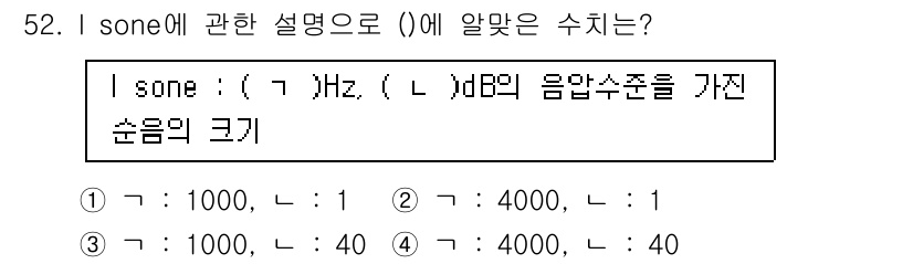 건설안전기사 2022년 52번 - I zone(음압수준)에 대한 설명에서, L은 dB로 측정한 음압수준을 ... 에 관한 핵심 기출문제