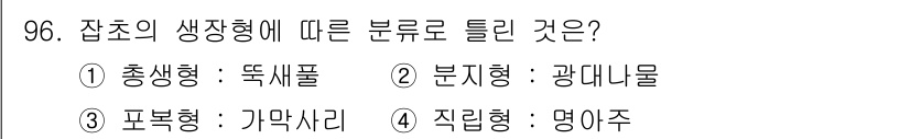 식물보호기사 2022년 96번 - . 잡초의 생생형에 따른 분류에서 퍼독형은 가막사리와 관련이 있으며, 이... 에 관한 핵심 기출문제