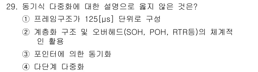 정보통신기사(구) 2019년 29번 - 포인팅에 의한 다중화는 주로 시간 및 주파수 다중화 기술을 포함하므로, ... 에 관한 핵심 기출문제