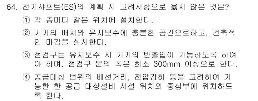 실내건축기사 2022년 64번 - . 전압계 및 유리보수 시 반출이 가능한 조건을 고려해야 하며, 점검구 ... 에 관한 핵심 기출문제
