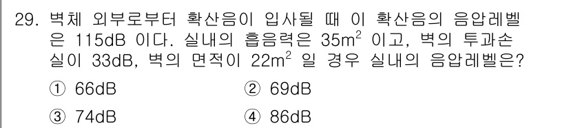소음진동기사 2018년 29번 - 해당 자격증의 핵심 개념을 묻는 객관식 문제