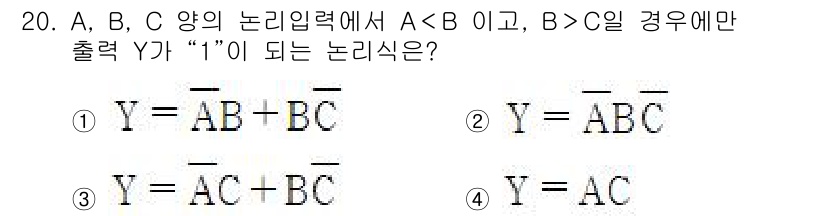 철도신호기사 2022년 20번 - 이 논리식에서는 A가 1일 때 Y가 1이 되는 것을 확인할 수 있다. 또... 에 관한 핵심 기출문제