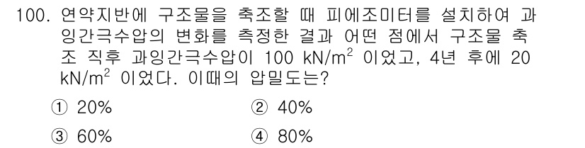 토목기사 2022년 100번 - 정답은 4번 (80%)입니다. 구조물의 피로수명을 고려할 때, 초기 설계... 에 관한 핵심 기출문제