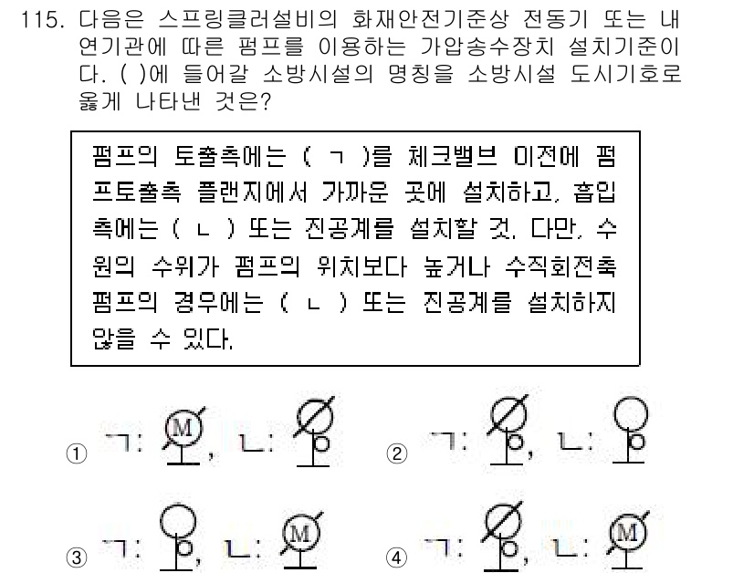 소방시설관리사 2022년 117번 - 정답이 3번인 이유는 펌프의 도착압력이 높을수록 수직펌프의 성능이 향상되... 에 관한 핵심 기출문제