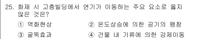 소방시설관리사 2022년 25번 - 정답은 1번 역화현상입니다. 역화현상은 연기가 고층으로 이동하면서 발생할... 에 관한 핵심 기출문제