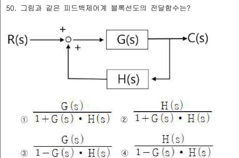 소방시설관리사 2022년 51번 - 전달 함수는 주어진 블록 다이어그램에서 경로를 따라 각 신호의 전달을 나... 에 관한 핵심 기출문제