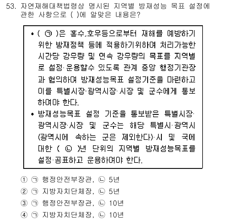 방재기사 2021년 53번 - 정답이 3번인 이유는, 방재기사의 과업 중 하나가 지역별 방재 행동 지침... 에 관한 핵심 기출문제