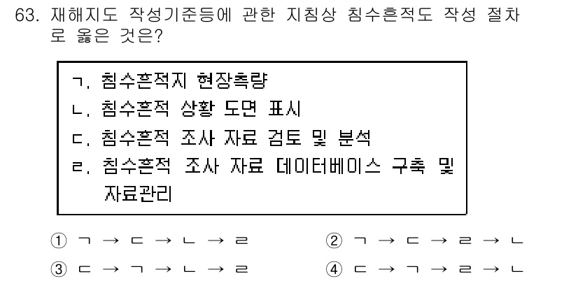 방재기사 2022년 63번 - 침수 해석 및 분석의 효율성을 높이기 위해서는 데이터베이스 구축과 체계적... 에 관한 핵심 기출문제