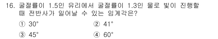 광학기사 2022년 16번 - 해당 자격증의 핵심 개념을 묻는 객관식 문제
