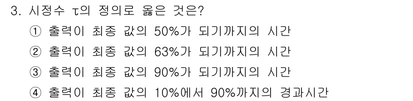설비보전기사 2022년 3번 - 정답 ②는 정정된 출력이 최소 63%에 도달하는 시점으로, 이는 관련 법... 에 관한 핵심 기출문제