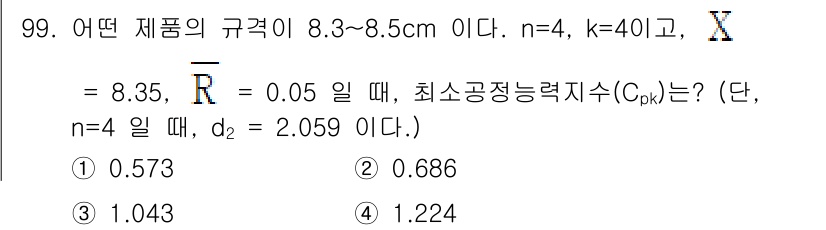 품질경영기사 2022년 103번 - 해당 자격증의 핵심 개념을 묻는 객관식 문제