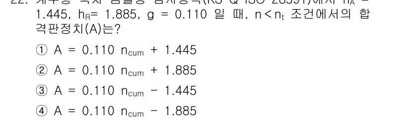품질경영기사 2022년 22번 - 해당 자격증의 핵심 개념을 묻는 객관식 문제