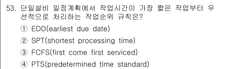 품질경영기사 2022년 57번 - 정답은 1번 EDD(가장 이른 기한의 날짜)입니다. EDD는 마감일을 기... 에 관한 핵심 기출문제