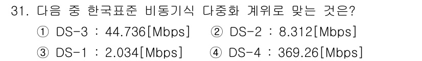 통신선로산업기사(통합편입) 2022년 31번 - 주어진 옵션 중에서 DTMB(디지털 다중 방송 신호에서의 비트 전송률)에... 에 관한 핵심 기출문제