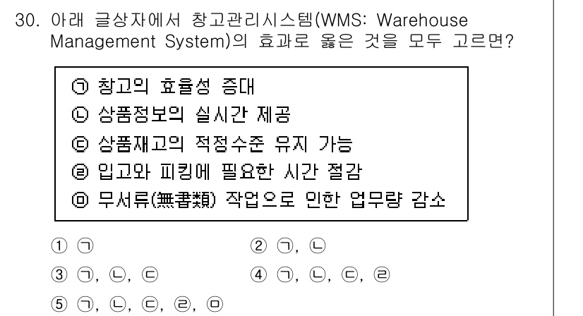 유통관리사_1급 2022년 30번 - 해당 자격증의 핵심 개념을 묻는 객관식 문제