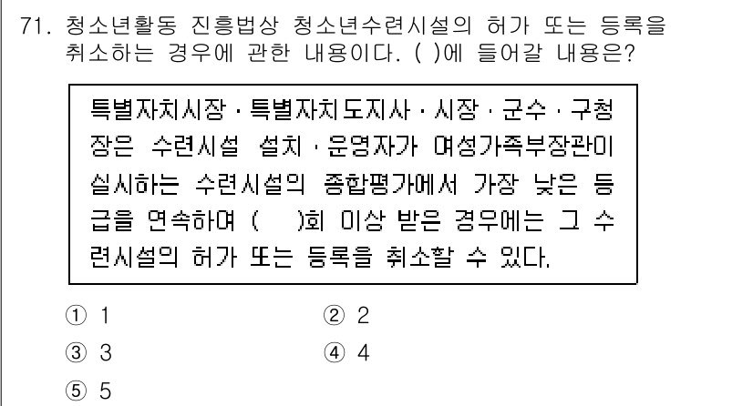 청소년상담사_3급(2교시)(구) 2022년 71번 - 정답인 이유는, 청소년 상담사 관련 법규에 의하면 특별자치시, 특별자치도... 에 관한 핵심 기출문제