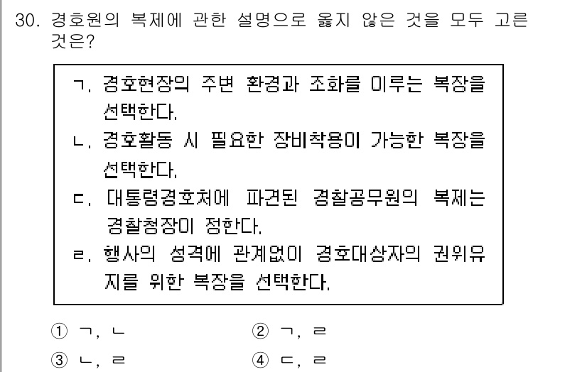 경비지도사_2차(경호학) 2022년 30번 - 4번이 정답인 이유는, 행사의 성격과 관계없이 경호대상자의 권위를 보호하... 에 관한 핵심 기출문제