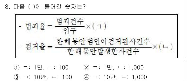 경비지도사_2차(범죄학) 2022년 3번 - 문제에서 법적 건수와 검거율의 관계를 묻고 있습니다. 법적 건수는 범죄 ... 에 관한 핵심 기출문제