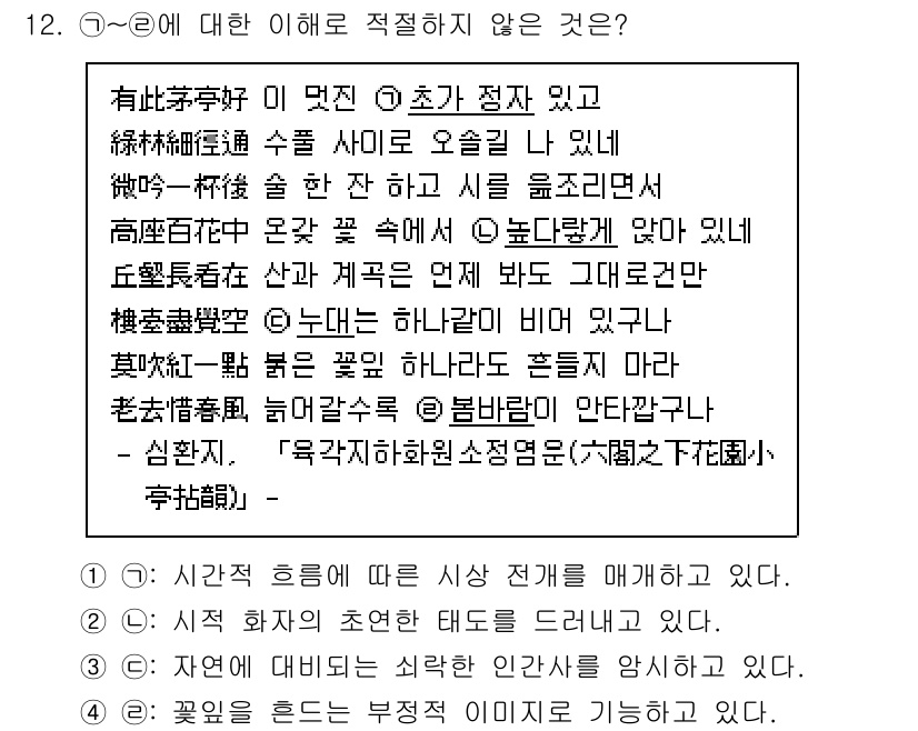 9급_지방직_공무원_국어 2022년 12번 - 이 문장은 '은/는'의 사용과 관련된 예로, 주어와 관련 없는 설명을 추... 에 관한 핵심 기출문제