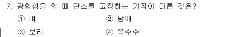 9급_지방직_공무원_식용작물 2022년 7번 - 정답은 4번 옥수수입니다. 옥수수는 당분이 많고 광합성을 통해 에너지를 ... 에 관한 핵심 기출문제