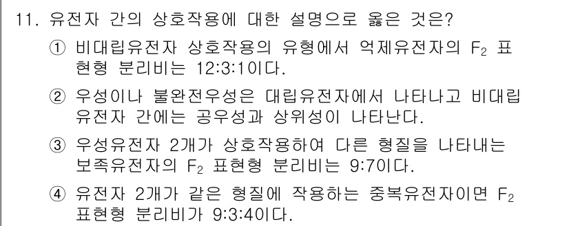 9급_지방직_공무원_재배학개론 2022년 11번 - 우선접합체는 두 부모 유전자의 형질이 중간적으로 나타나는 것으로, 이는 ... 에 관한 핵심 기출문제