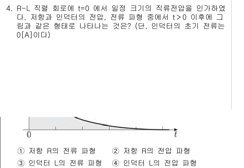 9급_지방직_공무원_전기이론 2022년 4번 - 주어진 문제는 RL 회로에서의 전압 및 전류의 시간에 따른 변화를 다룬다... 에 관한 핵심 기출문제