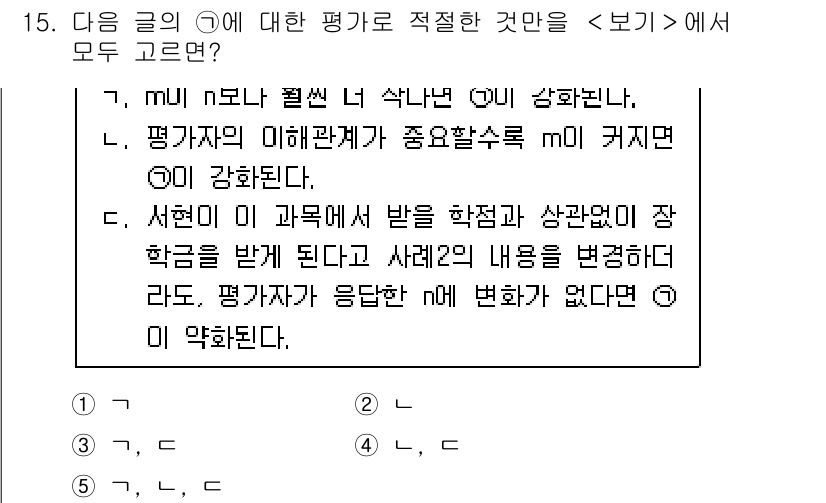 PSAT_언어논리 2022년 15번 - 정답 선택지는 mU = mL로 설정된 유사 조건이 강하게 나타나며, 평가... 에 관한 핵심 기출문제