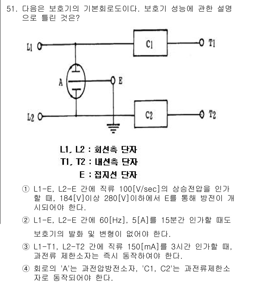 통신설비기능장 2022년 51번 - 문제에서 주어진 L1, L2의 조건을 고려할 때, 전기적 특성과 정부의 ... 에 관한 핵심 기출문제