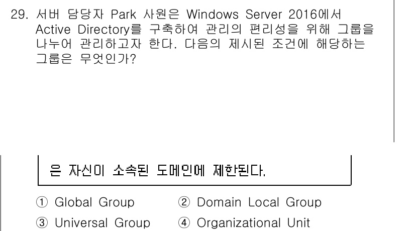 네트워크관리사_2급 2022년 31번 - 정답은 3번 "Universal Group"입니다. Universal G... 에 관한 핵심 기출문제