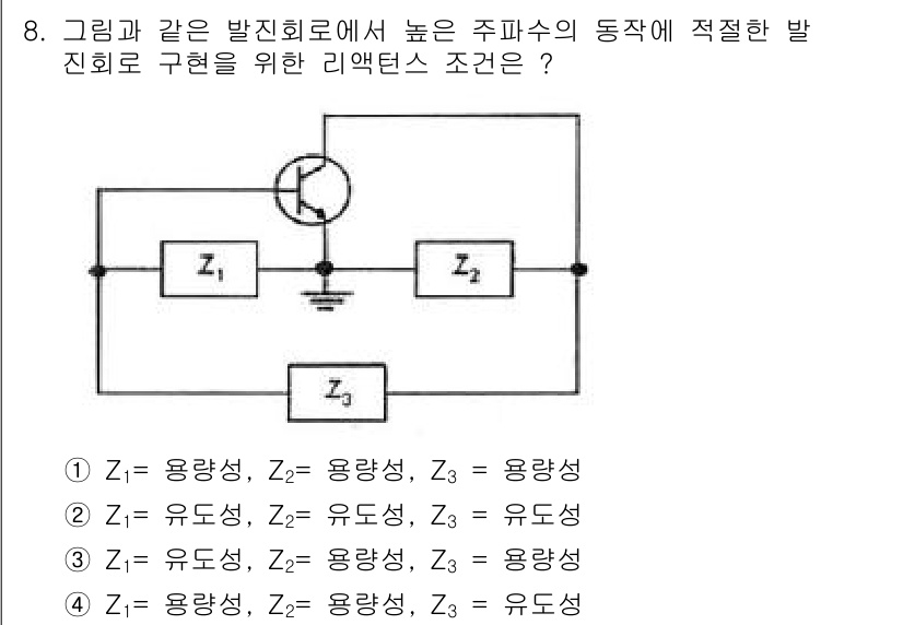 방송통신기사 2015년 8번 - 정답 4번이 맞는 이유는, Z1, Z2, Z3가 모두 응답 성을 가지므로... 에 관한 핵심 기출문제