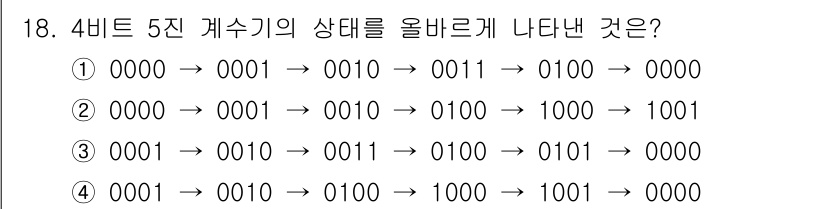 방송통신산업기사(구) 2017년 18번 - 번

해설: 4비트 5진 계수기의 상태 변화는 각 상태에서 상위 비트가 ... 에 관한 핵심 기출문제
