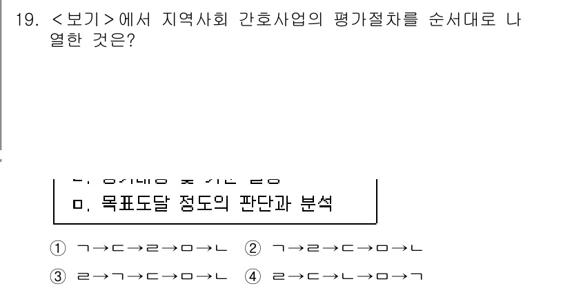 9급_지방직_공무원_서울시_지역사회간호 2022년 19번 - 정답 3번은 지역사회 간호사업의 평가지표 개발에 있어 목표달성 정도를 평... 에 관한 핵심 기출문제