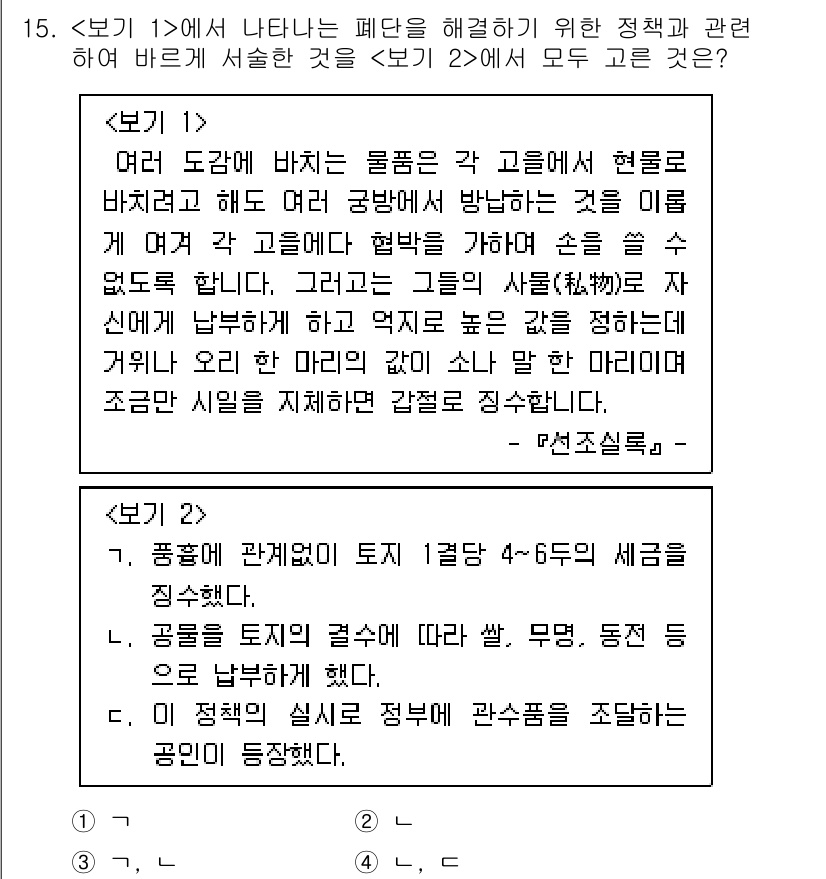 9급_지방직_공무원_서울시_한국사 2022년 15번 - 문항에서 제시된 지문은 행정절차의 문제와 관련된 내용을 담고 있습니다. ... 에 관한 핵심 기출문제