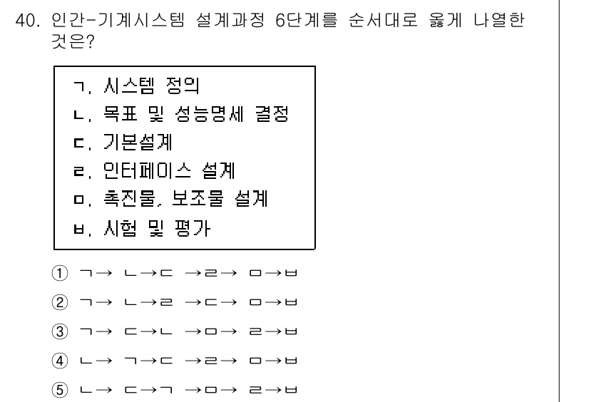 산업안전지도사 2023년 40번 - . 이 답안은 시스템 설계 과정에서 목표 및 성능명세 결정이 필수적임을 ... 에 관한 핵심 기출문제
